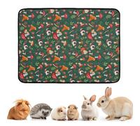 Huvqianu Washable Bunny Mat, Small Animal Bedding, 11.81x11.81in Reusable Urine Pad, Soft Comfortable Fabric, Authentic Waterproof Layer for Indoor Outdoor Yard Garden Travel Playpen Home