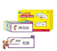 Huvqianu Word Family Build Book for Kids,Reading Improvement Supplies,Word Families Flash Cards - for Boys Girls Kindergarten Preschoolers Teachers Classroom Activities Summer Learning Group Work