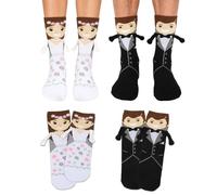 HUVZOR 2 Pairs Bride and Groom Socks, Funny Wedding Socks, Wedding Socks are the Perfect Gift for the Bride, Wedding Socks for the Bride and Groom Fun Ideas Wedding Gifts