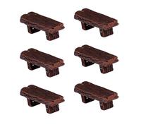 HUVZOR 6 Pieces Miniature Garden Decorations, Two-Seater Benches - Perfect for Fairytale Landscapes, DIY (Black)