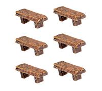 HUVZOR 6 Pieces Miniature Garden Decorations, Two-Seater Benches - Perfect for Fairytale Landscapes, DIY (Yellow)