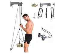 HUWAI-F Wall-Mounted Home Multi Gym Lat Pull Downs Pulley Cable Machine Fitness Pulley System, DIY Pulley Cable Machine Attachment System Hand Strength Training Home Gym Workout Equipment
