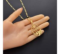 HUWAIYUNDONG Necklaces For Women - Guam'S Charms Map Region Necklaces For Women Men Girls,Guam Pendant Jewelry Gift,Hiphop Unique Personalized Everyday Accessories,Gold, 45Cm Thin Chain