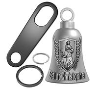 Huwane Motorcycle Biker Guardian Luck Riding Bells Car Key Chain Ring Accessories with Hanger, Saint Christopher, M, Modern
