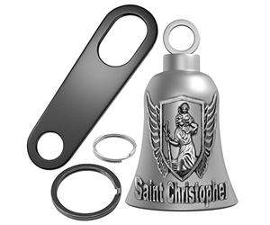 Huwane Motorcycle Biker Guardian Luck Riding Bells Car Key Chain Ring Accessories with Hanger, Saint Christopher, M, Modern
