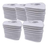 HUWEIJIA 50PCS/Pack 5N11 Particulate Replacement Respirator Filters for 3 m 6000/6200/7502/6800/7501/Ff40 Half Full Face Dust Gas Masks, Spray Paint Chemical Mask Replaced Cotton Filter, White