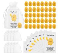Huwena 30 Set Inspirational Potato Gift Bulk Resin Cute Realistic Potato with Funny Card Organza Bag Positive Emotional Gift for Welcome Back to School Student Teacher Housekeeping