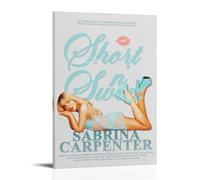 HUWERYWHUY Sabrina Carpenter Album Short N’ Sweet Poster Canvas Cover Wall Art Print Aesthetic Poster Modern Art Painting for Living Room 20x30inch(50x75cm) Frame-style