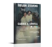 HUWERYWHUY Sufjan Stevens Album Carrie & Lowell Tracklist Poster Canvas Cover Wall Art Print Aesthetic Poster Modern Art Painting for Living Room 08x12inch(20x30cm) Frame-style