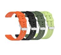 Huwokxix 18mm Soft Silicone Watch Band, Replacement Strap Compatible with OPPO Watch X2/X3 Mini, for OnePlus Watch 43mm, Lightweight Fitness Wristband (Orange + Black + Dark Green + Lime)