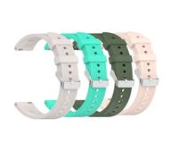 Huwokxix 18mm Soft Silicone Watch Band, Replacement Strap Compatible with OPPO Watch X2/X3 Mini, for OnePlus Watch 43mm, Lightweight Fitness Wristband (Starling + Teal + Dark Green + Light Pink)
