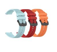 Huwokxix 20mm Watch Strap compatible with Cosmo JrTrack 5/4/3/2/1/for SyncUP Kids watch 3/2/1,Adjustable Silicone Sports Wristband Replacement Band (Light Blue + Red + Orange)