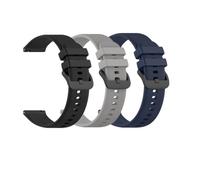 Huwokxix 20mm Watch Strap compatible with Cosmo JrTrack 5/4/3/2/1/for SyncUP Kids watch 3/2/1,Adjustable Silicone Sports Wristband Replacement Band (Black + Mist Gray + Midnight Blue)