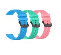 Huwokxix 20mm Watch Strap compatible with Cosmo JrTrack 5/4/3/2/1/for SyncUP Kids watch 3/2/1,Adjustable Silicone Sports Wristband Replacement Band (Blue + Teal + Peach Pink)