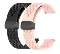 Huwokxix 20mm Watch Strap compatible with Garmin Vivoactive 5/Vivoactive 3, Breathable Silicone Sport Folding Buckle Replacement Band for Garmin Forerunner 165/245/645 Music