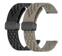 Huwokxix 20mm Watch Strap compatible with Garmin Vivoactive 5/Vivoactive 3, Breathable Silicone Sport Folding Buckle Replacement Band for Garmin Forerunner 165/245/645 Music