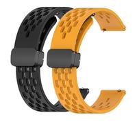 Huwokxix 20mm Watch Strap compatible with Garmin Vivoactive 5/Vivoactive 3, Breathable Silicone Sport Folding Buckle Replacement Band for Garmin Forerunner 165/245/645 Music
