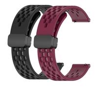 Huwokxix 20mm Watch Strap compatible with Garmin Vivoactive 5/Vivoactive 3, Breathable Silicone Sport Folding Buckle Replacement Band for Garmin Forerunner 165/245/645 Music