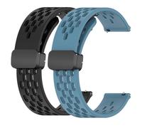 Huwokxix 20mm Watch Strap compatible with Garmin Vivoactive 5/Vivoactive 3, Breathable Silicone Sport Folding Buckle Replacement Band for Garmin Forerunner 165/245/645 Music