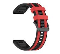 Huwokxix 22mm Silicone Watch Band, Replacement Sports Wristband for Garmin Fenix 8 47mm,Fenix 7/6/5/Epix, Forerunner 965/955/945/935 (Black/Red)