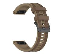 Huwokxix 22mm Silicone Watch Band, Replacement Sports Wristband for Garmin Fenix 8 47mm,Fenix 7/6/5/Epix, Forerunner 965/955/945/935 (Khaki/Brown)