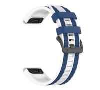 Huwokxix 22mm Silicone Watch Band, Replacement Sports Wristband for Garmin Fenix 8 47mm,Fenix 7/6/5/Epix, Forerunner 965/955/945/935 (White/Blue)