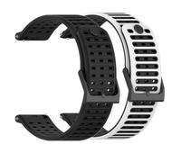 Huwokxix 22mm Silicone Watch Strap, Replacement Band for Suunto Vertical 2/Vertical 1/Race 2/RUN/Race S/Race (Black + Black-White)