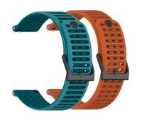 Huwokxix 22mm Silicone Watch Strap, Replacement Band for Suunto Vertical 2/Vertical 1/Race 2/RUN/Race S/Race (Lake Blue + Twilight Orange)