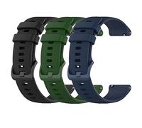 Huwokxix 22mm Watch Strap Compatible with Fossil Gen 5 Carlyle/Julianna/Garrett, Sport Strap Silicone Replacement Band (Black+Green+Dark Blue)