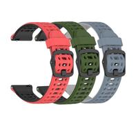 Huwokxix 22mm Watch Strap Compatible with Huawei Watch GT Runner 2, Adjustable Silicone Sports Wristband Replacement Band for Watch GT3/GT3 Pro/GT2 46mm (Red-black + army green-black + blue-gray-gray)