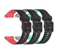 Huwokxix 22mm Watch Strap Compatible with Huawei Watch GT Runner 2, Adjustable Silicone Sports Wristband Replacement Band for Watch GT3/GT3 Pro/GT2 46mm (Black-red + black-gray + black-teal)