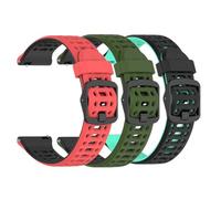 Huwokxix 22mm Watch Strap Compatible with Huawei Watch GT Runner 2, Adjustable Silicone Sports Wristband Replacement Band for Watch GT3/GT3 Pro/GT2 46mm (Red-black + army green-black + black-teal)