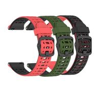 Huwokxix 22mm Watch Strap Compatible with Huawei Watch GT Runner 2, Adjustable Silicone Sports Wristband Replacement Band for Watch GT3/GT3 Pro/GT2 46mm (Red-black + army green-black + black-red)
