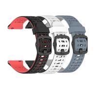 Huwokxix 22mm Watch Strap Compatible with Huawei Watch GT Runner 2, Adjustable Silicone Sports Wristband Replacement Band for Watch GT3/GT3 Pro/GT2 46mm (Black-red + white-black + blue-gray-gray)