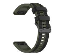 Huwokxix 26mm Silicone Strap Compatible with Garmin Fenix 8 51mm, Fenix 7X/7X Pro, Tactix 8 51mm, Soft Sport Watch Band for Fenix 6X/5X, Descent Mk3i, Epix Pro 51mm (Green-black)