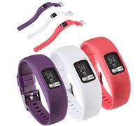 Huwokxix Watch Strap Compatible with Garmin vivofit 4,Adjustable Silicone Sports Strap Replacement Band for Garmin vivofit 4 (Purple+white+red, S)