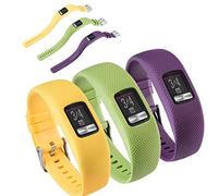 Huwokxix Watch Strap Compatible with Garmin vivofit 4,Adjustable Silicone Sports Strap Replacement Band for Garmin vivofit 4 (Yellow+cyan+purple, S)
