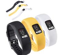 Huwokxix Watch Strap Compatible with Garmin vivofit 4,Adjustable Silicone Sports Strap Replacement Band for Garmin vivofit 4 (Black+yellow+white, S)
