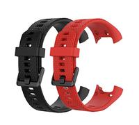 Huwokxix Watch Strap compatible with Garmin vivosmart HR,Adjustable Silicone Sports Strap Replacement Band (Black+Red)