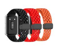 Huwokxix Watch Strap compatible with Samsung Galaxy Fit 3 SM-R390,Silicone Band Folding Clasp Adjustable Sports Wristband Replacement Band for Samsung Galaxy Fit 3 SM-R390