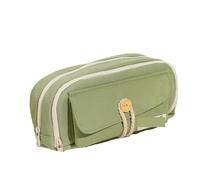 HUWOYG 2pcs Pencil Cases Solid Color Canvas Pencil Cases Student Teacher Stationery Bag Pencil Case for Boys Girls(Green)