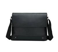 HUWOYG Briefcase For Men PU Leather Tote Commuting Laptop Shoulder Executive Business Work Messenger Crossbody Side Bag For Work Office(Black)