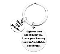 Huwujiu 18th Birthday Gifts for Boys Girls Happy 18th Birthday Keyring 18 Year Old Boy Girl Gifts Eighteenth Birthday Gifts 18th Birthday Gifts for Son Nephew Friends Family