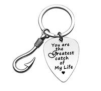 Huwujiu Anniversary Keyring Gifts for Boyfriend Husband Fiance You are the Greatest Catch of My Life Keyring Wedding Christmas Birthday Gifts Valentines Day Gifts for Him