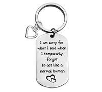 Huwujiu Apology Gifts Keyring Sorry Gifts I Am Sorry for What I Said When I Tempararily Forgot to Act Like a Normal Human Keyring Apology Gift for Mum Family Sorry Gift for Him Her Friends