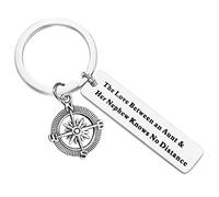 Huwujiu Auntie Keyring Auntie Gifts from Nephew The Love Between an Aunt and Her Nephew Knows No Distance Keyring Aunt and Nephew Gifts Mothers Day Gifts Christmas Birthday Gifts for Auntie