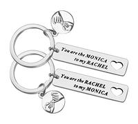 Huwujiu Best Friend Keyring Friendship Gifts for Women You are the Monica to My Rachel Keyring Set Christmas Birthday Gifts Valentines Day Gifts TV Show Merchandise Friends Gifts for Women