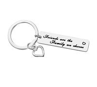Huwujiu Best Friend Keyring Friendship Keyring Friends are The Family We Choose Keyring Best Friend Gift Friendship Gift Christmas Birthday Gift for Friends