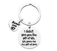 Huwujiu Bonus Son Gift Keyring I Didn't Give You The Gift of Life Life Gave Me The Gift of You Keyring Son in Law Gifts Adoption Gift Stepson Gifts from Step Mum Step Dad