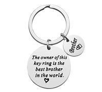 Huwujiu Brother Gifts Keyring The Owner of This Key ring is the Best Brother in the World Keyring Gifts for Brother Fathers Day Christmas Birthday Gifts for Brother